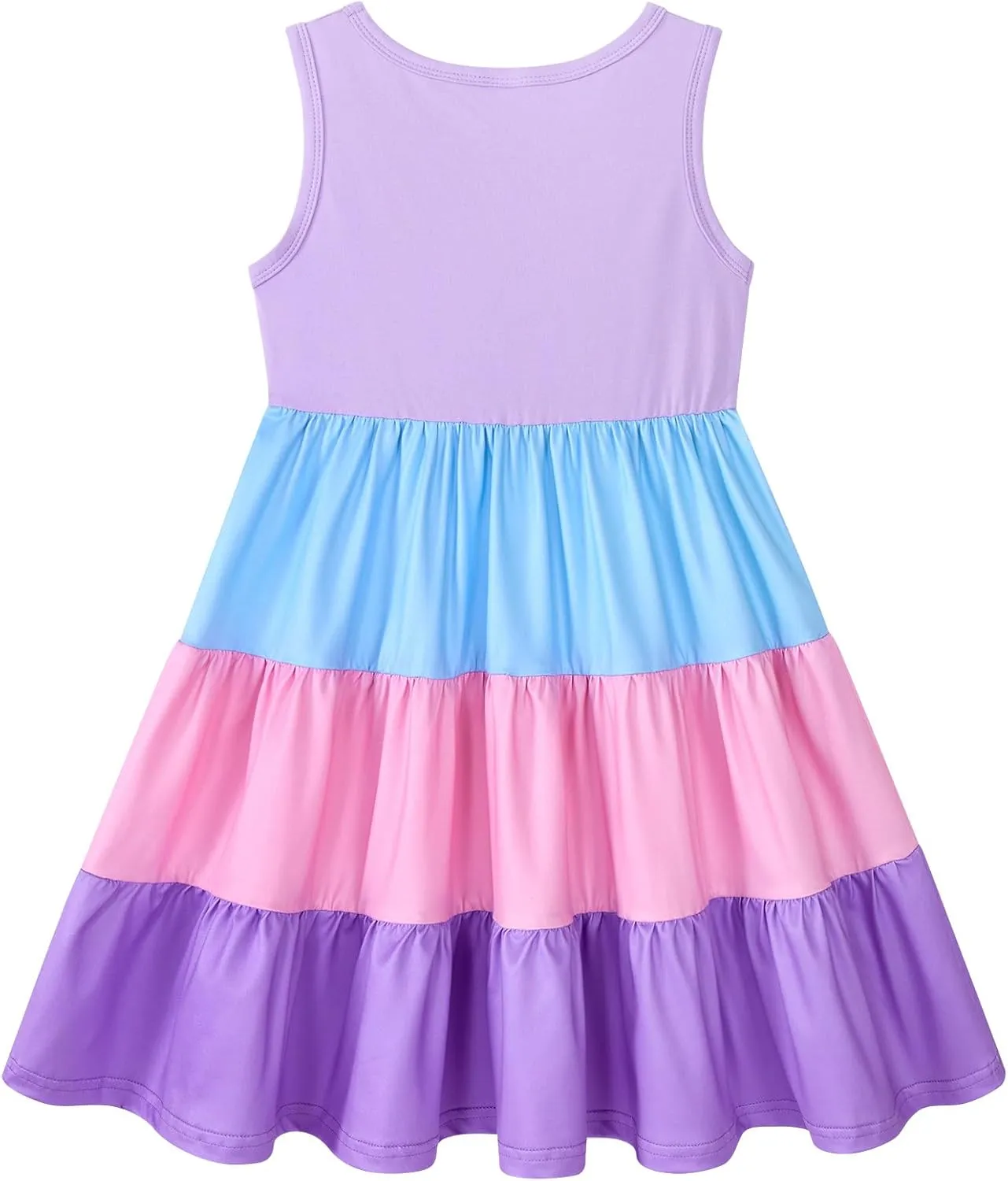 Lovekider Little Girls Casual Cotton Sleeveless Dresses Summer Swing Twirly Sundress Kids 3D Cute Sun Dress 4-9T