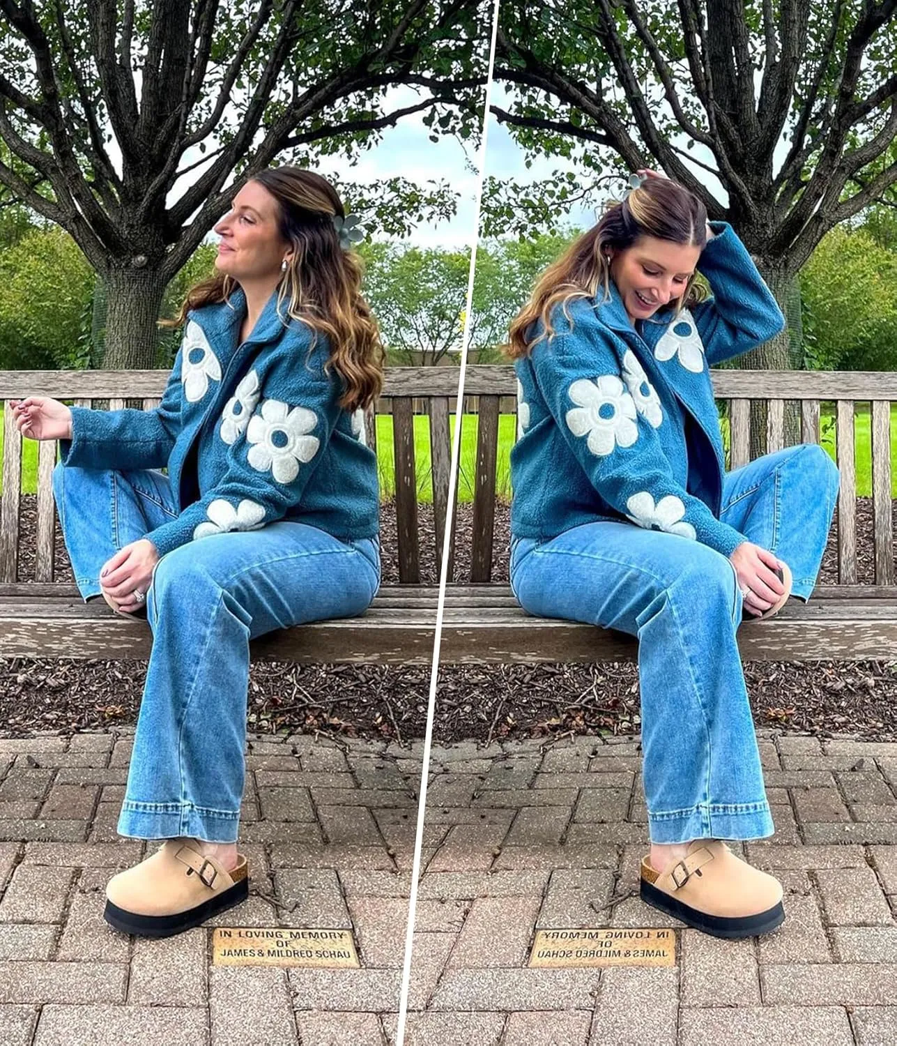 Maixang Womens Floral Print Sherpa Fleece Jackets Winter Zipper Cropped Coat Casual Long Sleeve Outwear with Pockets