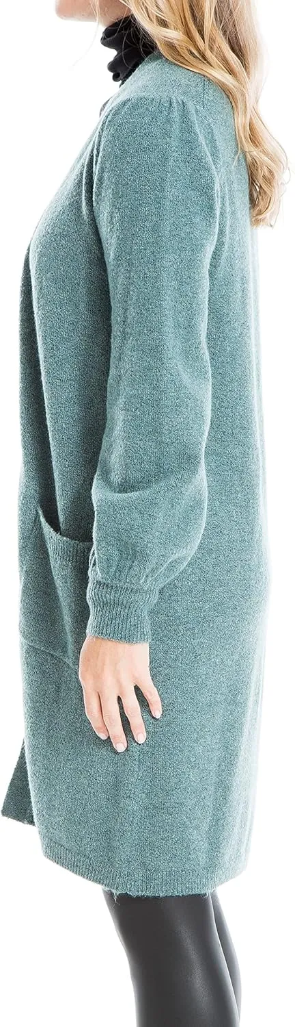 Max Studio Women's Long Open Front Sweater Cardigan Cozy Solid Staple Outwear Coats