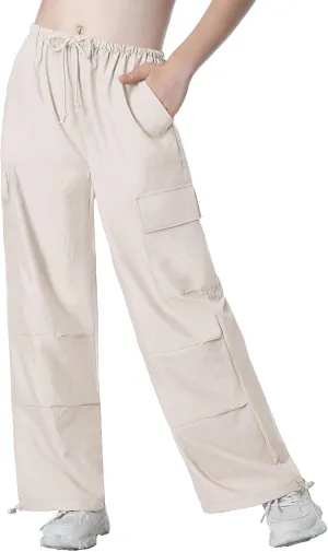 Mebius Girls Parachute Pants Baggy Cargo Hiking Joggers Hip Hop Dance with Pockets Trousers for Kids 8-14Y