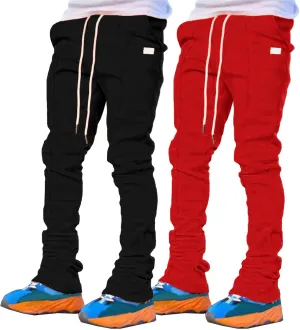 Men Y2K Stacked Flared Sweatpants Athletic Casual Loose Fit Sweatpants Big and Tall Drawstring Running Pants