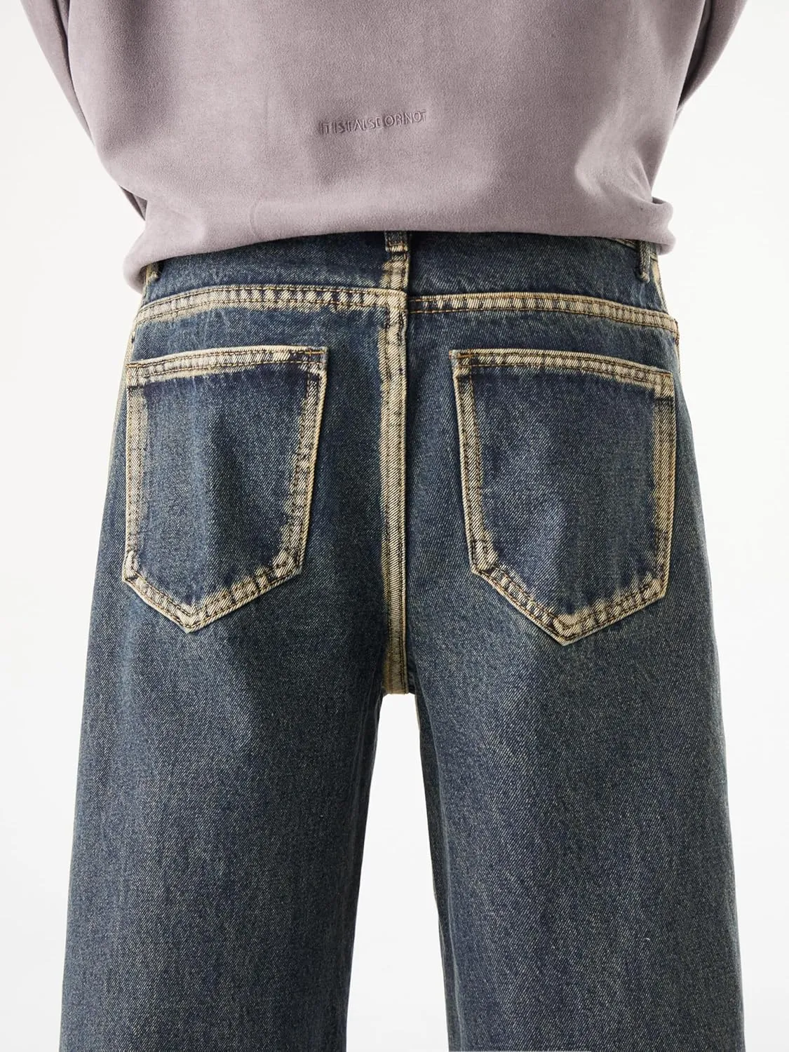 Men's Baggy Jeans Y2K Vintage Distressed Ripped Wide Leg Denim Pants Hip Hop Casual Loose Fit Streetwear Trousers