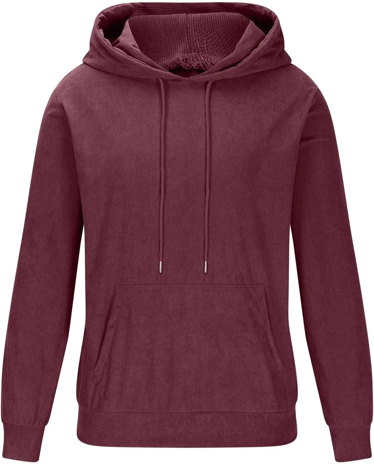 Mens Hooded Sweatshirt Long Sleeve Casual Corduroy Drawstring Pullover Hoodies with Pocket,2024 Tall and Big Tops