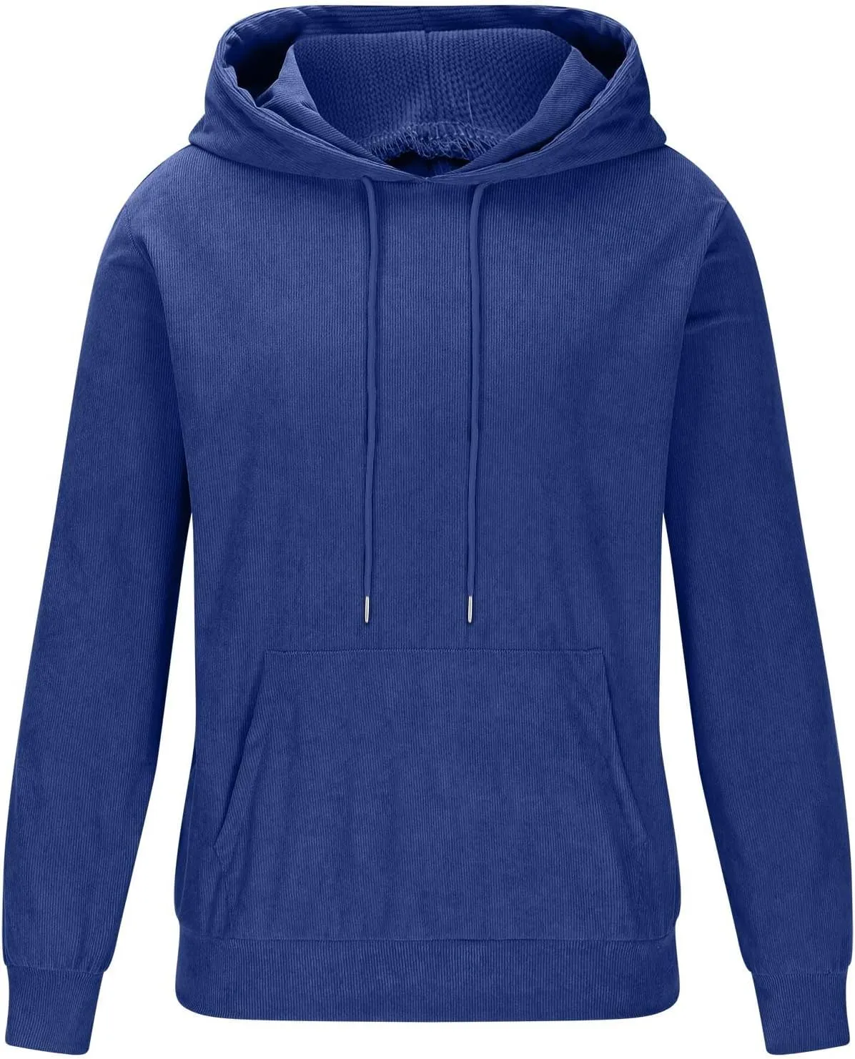 Mens Hooded Sweatshirt Long Sleeve Casual Corduroy Drawstring Pullover Hoodies with Pocket,2024 Tall and Big Tops