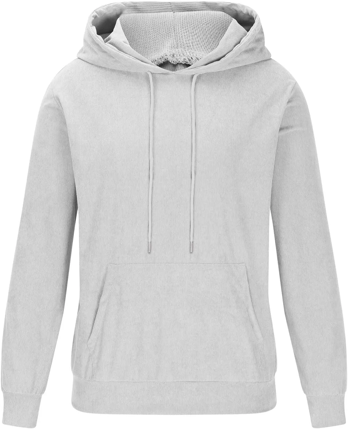Mens Hooded Sweatshirt Long Sleeve Casual Corduroy Drawstring Pullover Hoodies with Pocket,2024 Tall and Big Tops