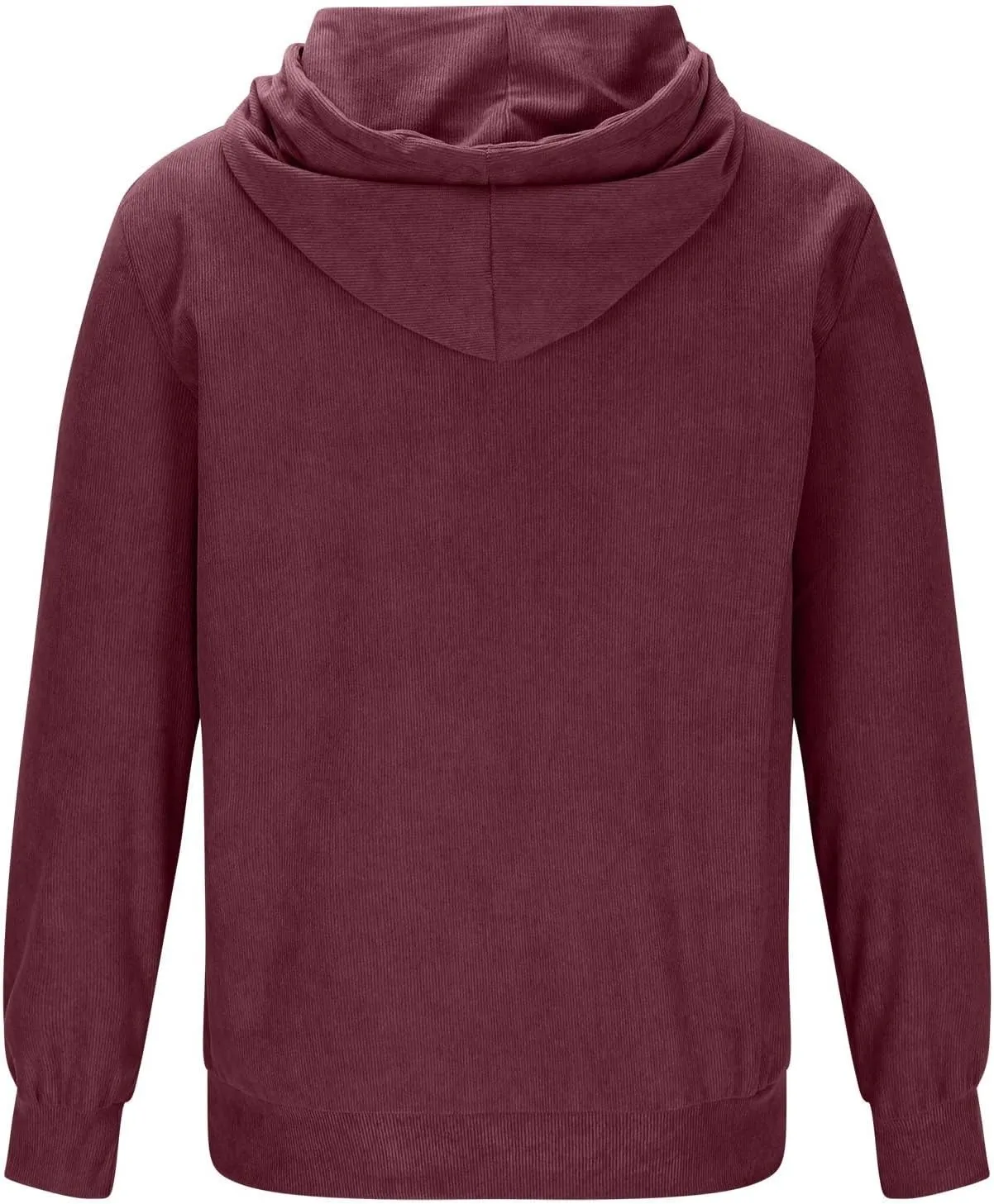 Mens Hooded Sweatshirt Long Sleeve Casual Corduroy Drawstring Pullover Hoodies with Pocket,2024 Tall and Big Tops