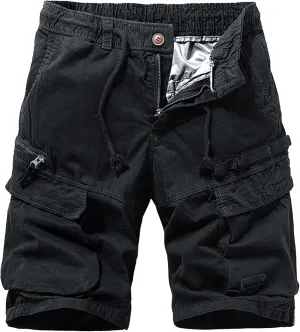 Men's Military Cargo Jean Trunk Outdoor Twill with Pockets Shorts Relaxed Fit Elastic Camo Short Pant