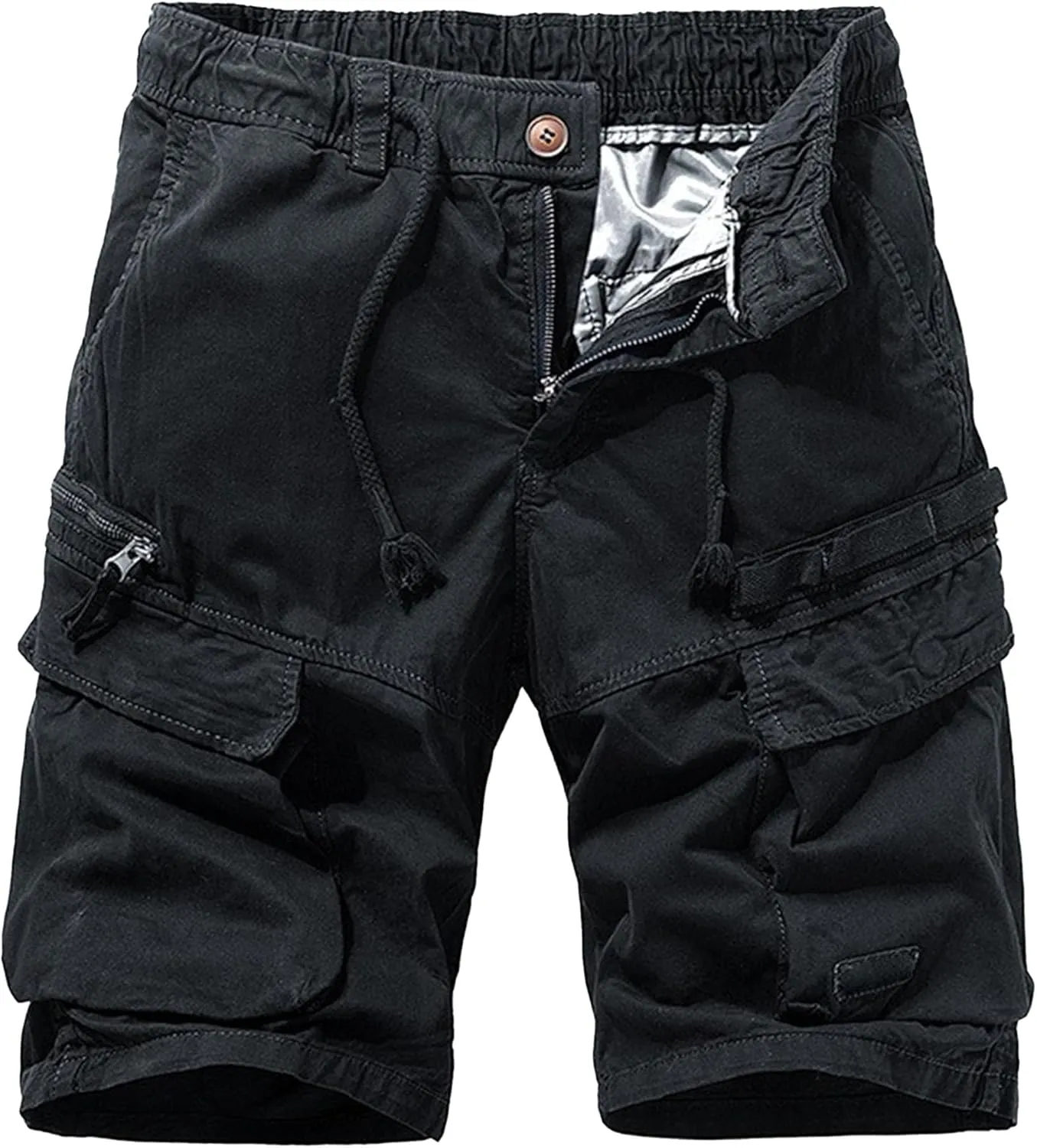 Men's Military Cargo Jean Trunk Outdoor Twill with Pockets Shorts Relaxed Fit Elastic Camo Short Pant