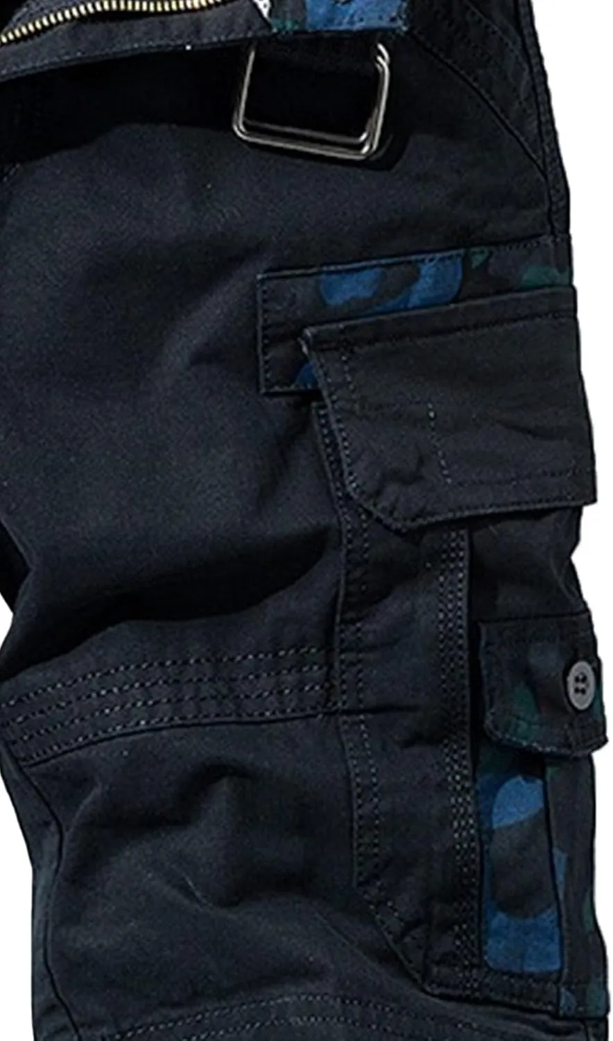 Men's Relaxed Fit Outdoor Jean Trunk Cotton Twill Lightweight Cargo Shorts Zipper Pockets Solid Hiking Short Pants