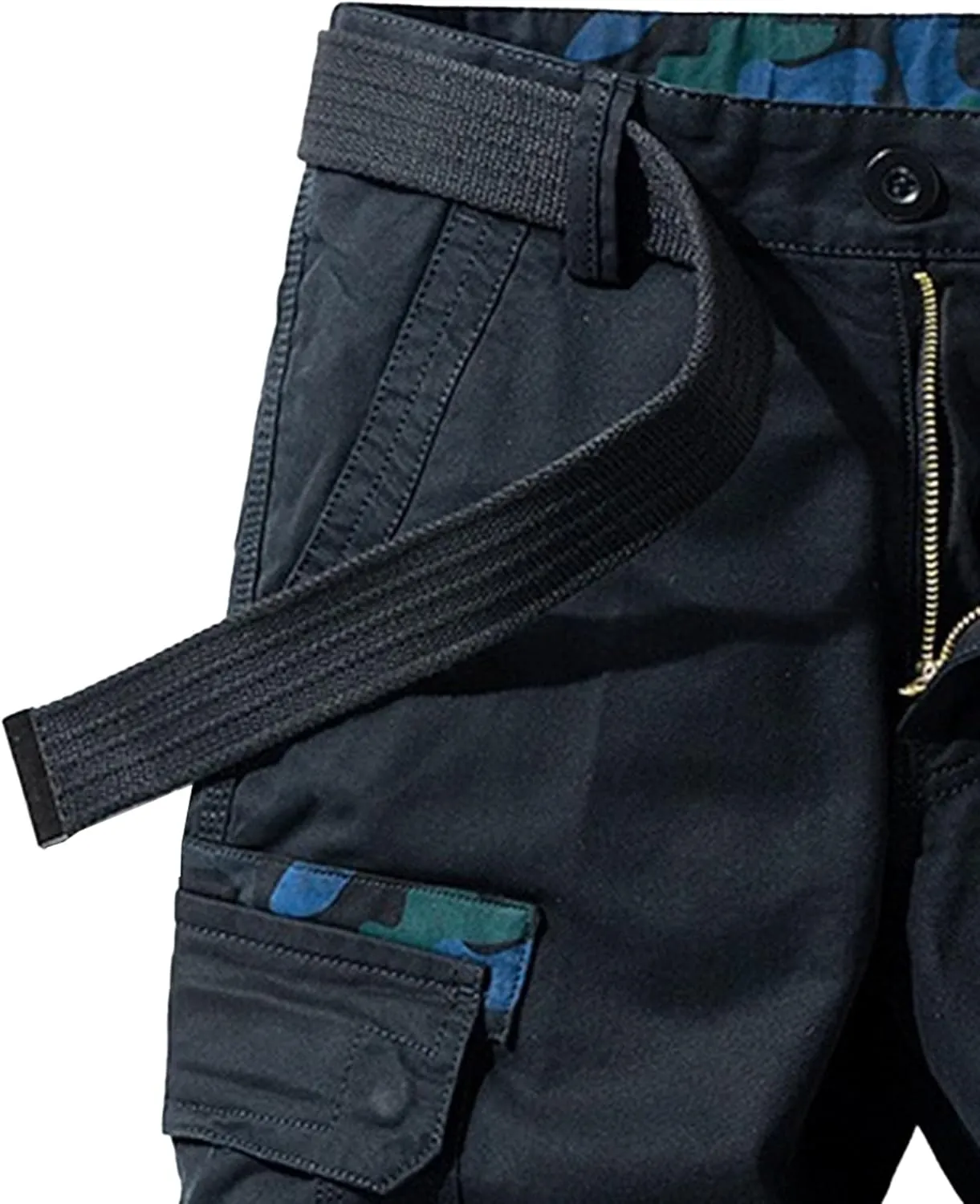 Men's Relaxed Fit Outdoor Jean Trunk Cotton Twill Lightweight Cargo Shorts Zipper Pockets Solid Hiking Short Pants