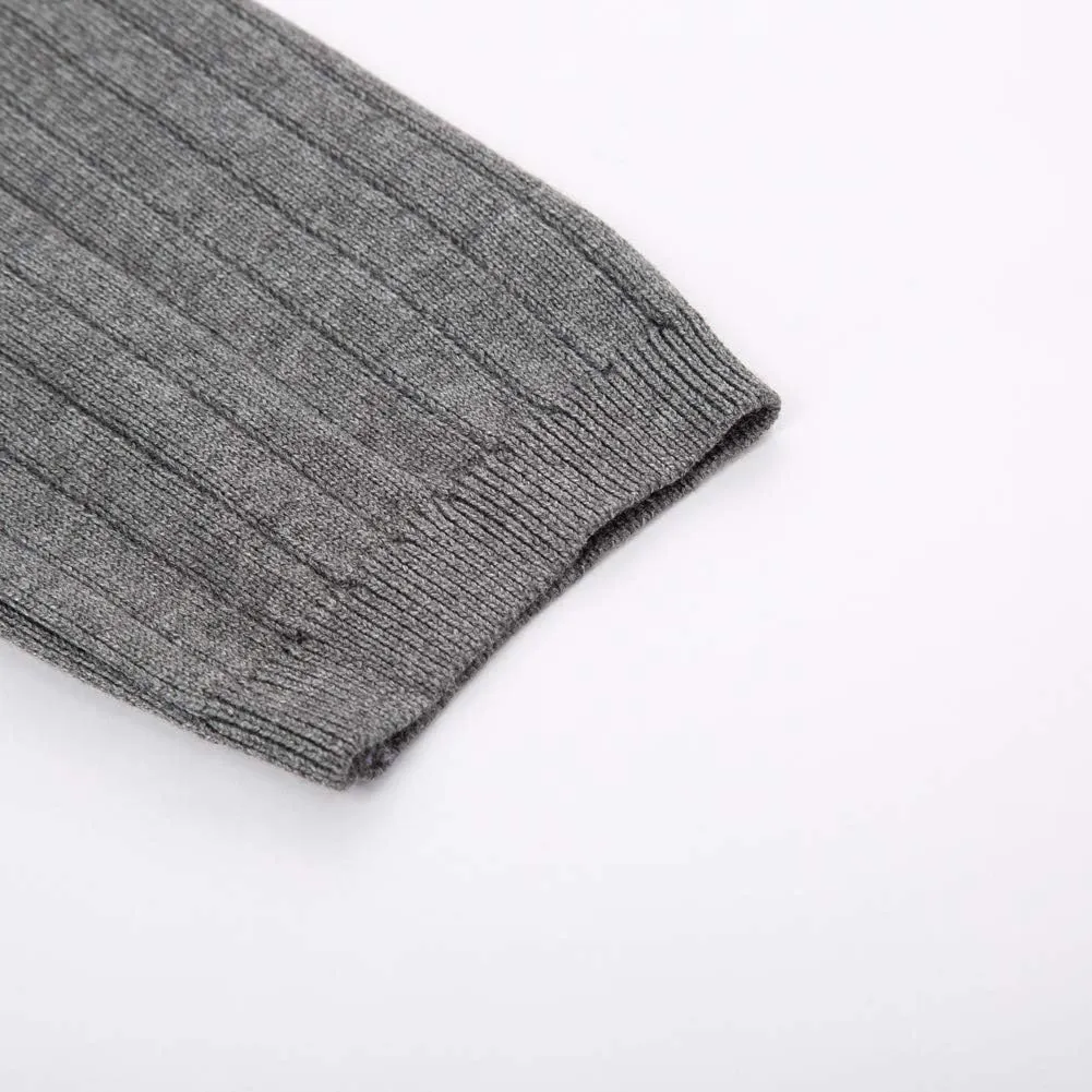 Men's Shawl Collar Open Front Long Cardigan Ribbed Knit Sweater with Pockets