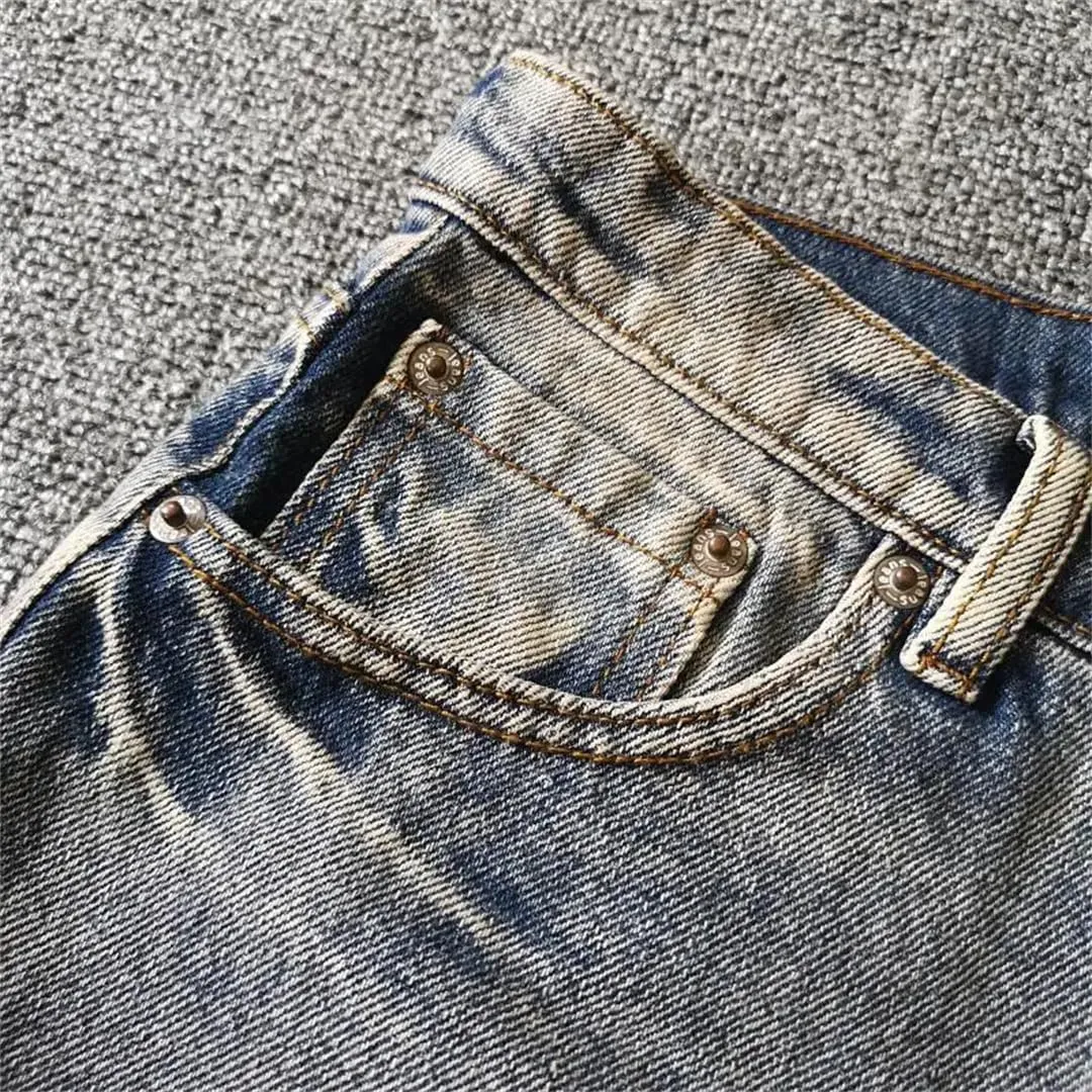 Men's Vintage Denim Shorts Casual Knee-Length Washed Distressed Hole Jeans Summer Boyfriend Short Pants