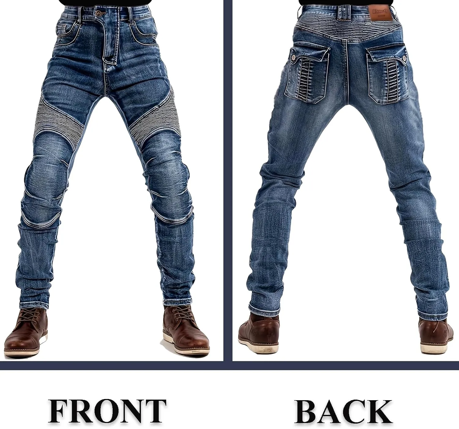 Motorcycle Pants Motorcycle & Casual Jeans Comfy Regular Jeans Relaxed Fit Pants All Seasons for Men