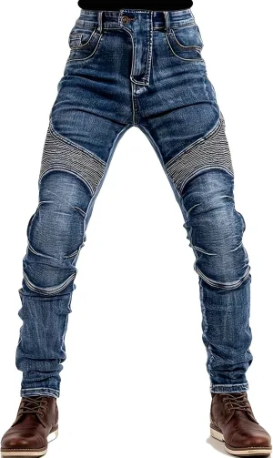 Motorcycle Pants Motorcycle & Casual Jeans Comfy Regular Jeans Relaxed Fit Pants All Seasons for Men
