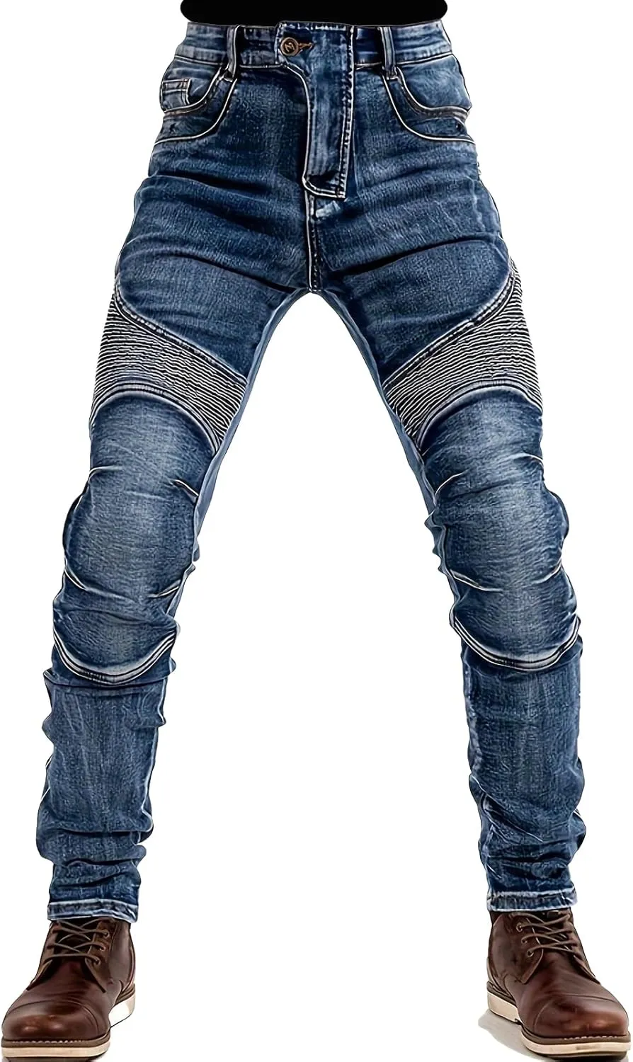 Motorcycle Pants Motorcycle & Casual Jeans Comfy Regular Jeans Relaxed Fit Pants All Seasons for Men