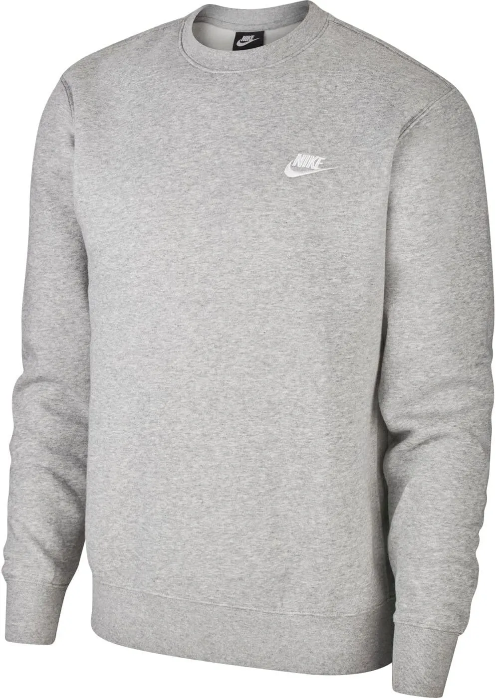 Nike Men's NSW Club Crew, Dark Grey Heather/White, Large