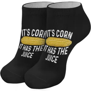 No Show Socks Womens corn Invisible Women's Socks Athletic Crew Socks Trendy it's corn it has the juice Socks