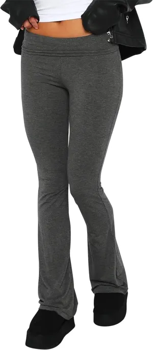 NUFIWI Women Skinny Flare Yoga Pants Low Waist Bootcut Bell Bottom Leggings Lounge Jogger Sweatpants Streetwear