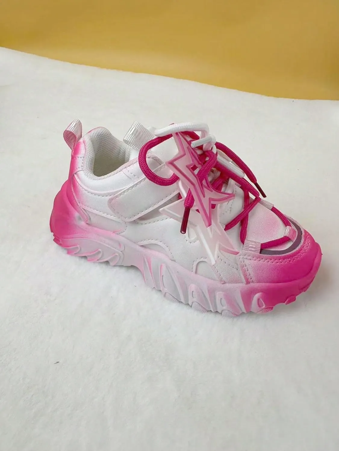 Ombre Y2K Cute Star Pattern Sneakers Stylish Lightweight Low Top Shoes for Kids and Women Casual Everyday Walking School Travel All Season Non Slip Comfort Fit