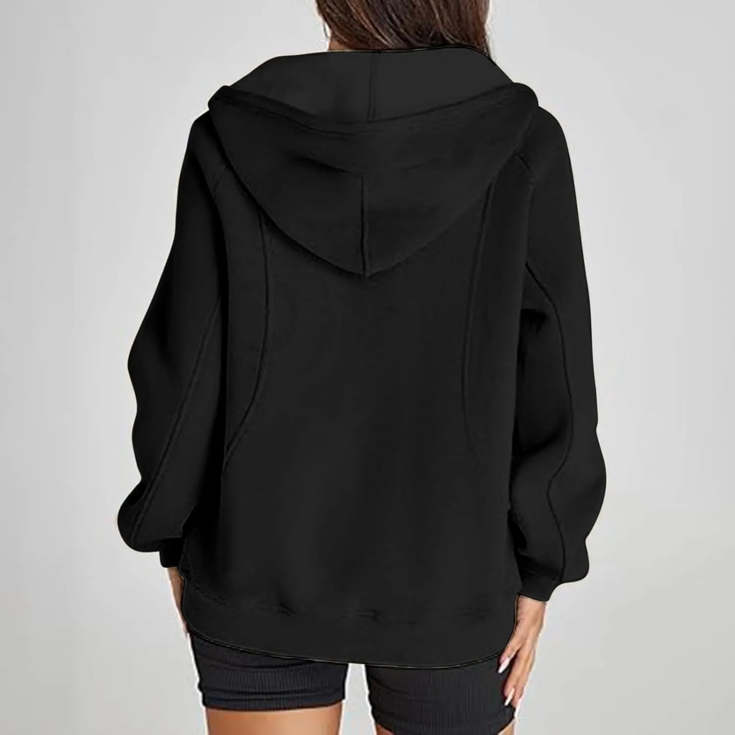 Oversized Hoodies For Women Trendy 2024 Half Zip Up Fleece Hooded Sweatshirt Casual Fall Pullover Tops y2k Outfits