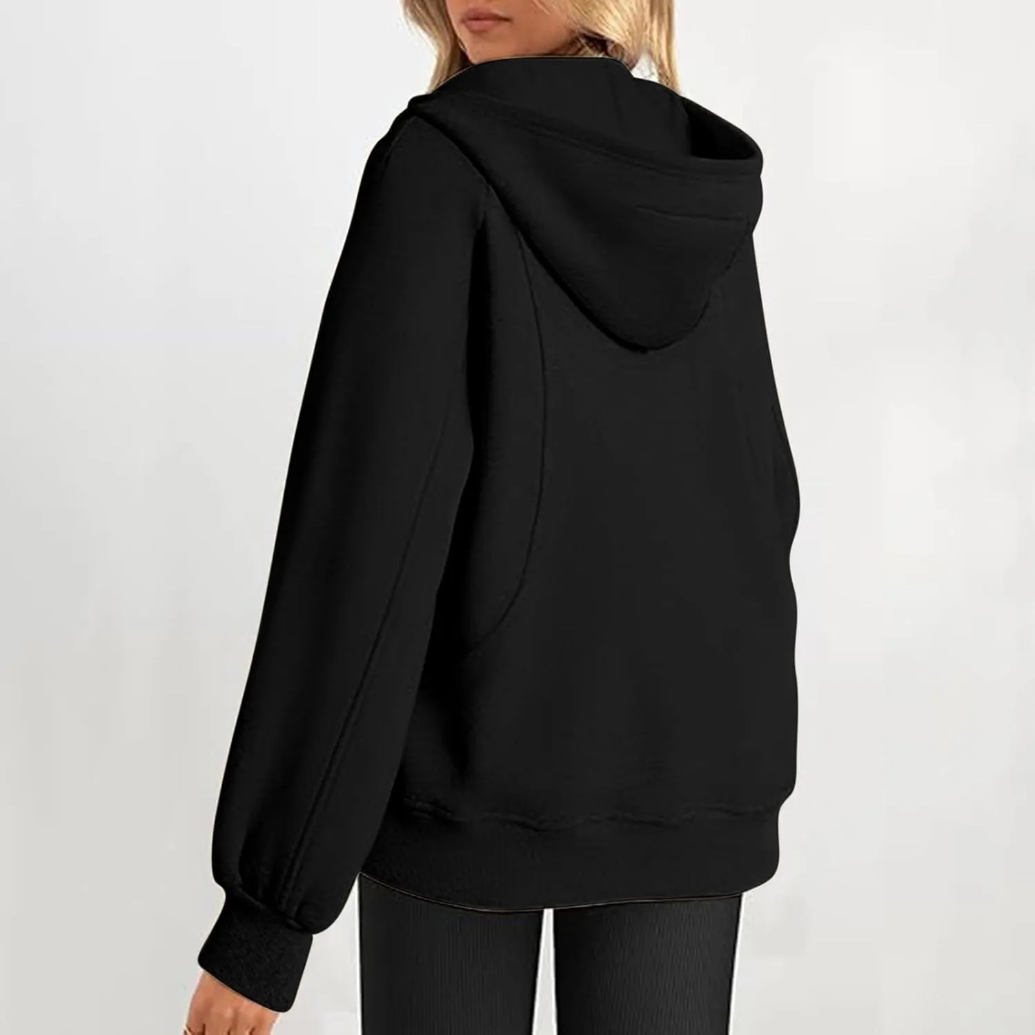 Oversized Hoodies For Women Trendy 2024 Half Zip Up Fleece Hooded Sweatshirt Casual Fall Pullover Tops y2k Outfits