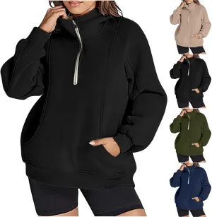 Oversized Hoodies For Women Trendy 2024 Half Zip Up Fleece Hooded Sweatshirt Casual Fall Pullover Tops y2k Outfits