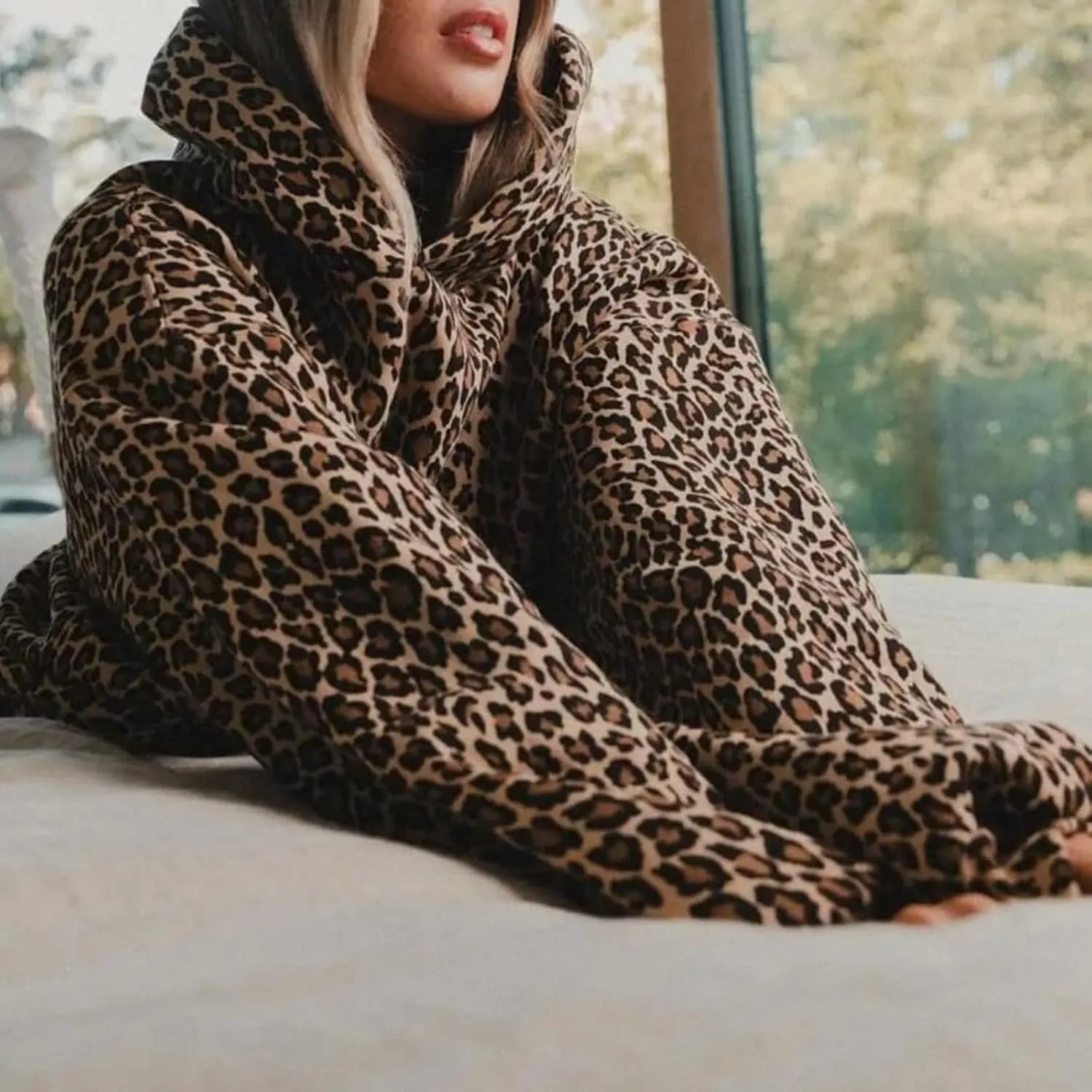 Oversized Leopard Print Hoodie Cheetah Print Hoodies Camo Hoodies Snake Hooded Y2k Graphic Hoodies
