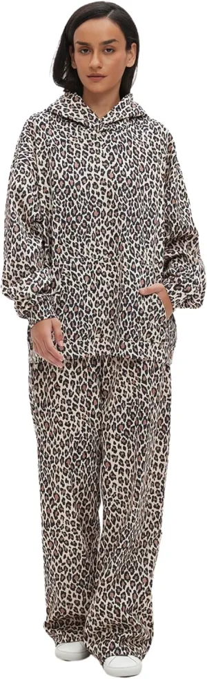Oversized Leopard Print Hoodie Cheetah Print Streetwear 2000s Pullover Sweatshirt Hooded Y2k Graphic Hoodies