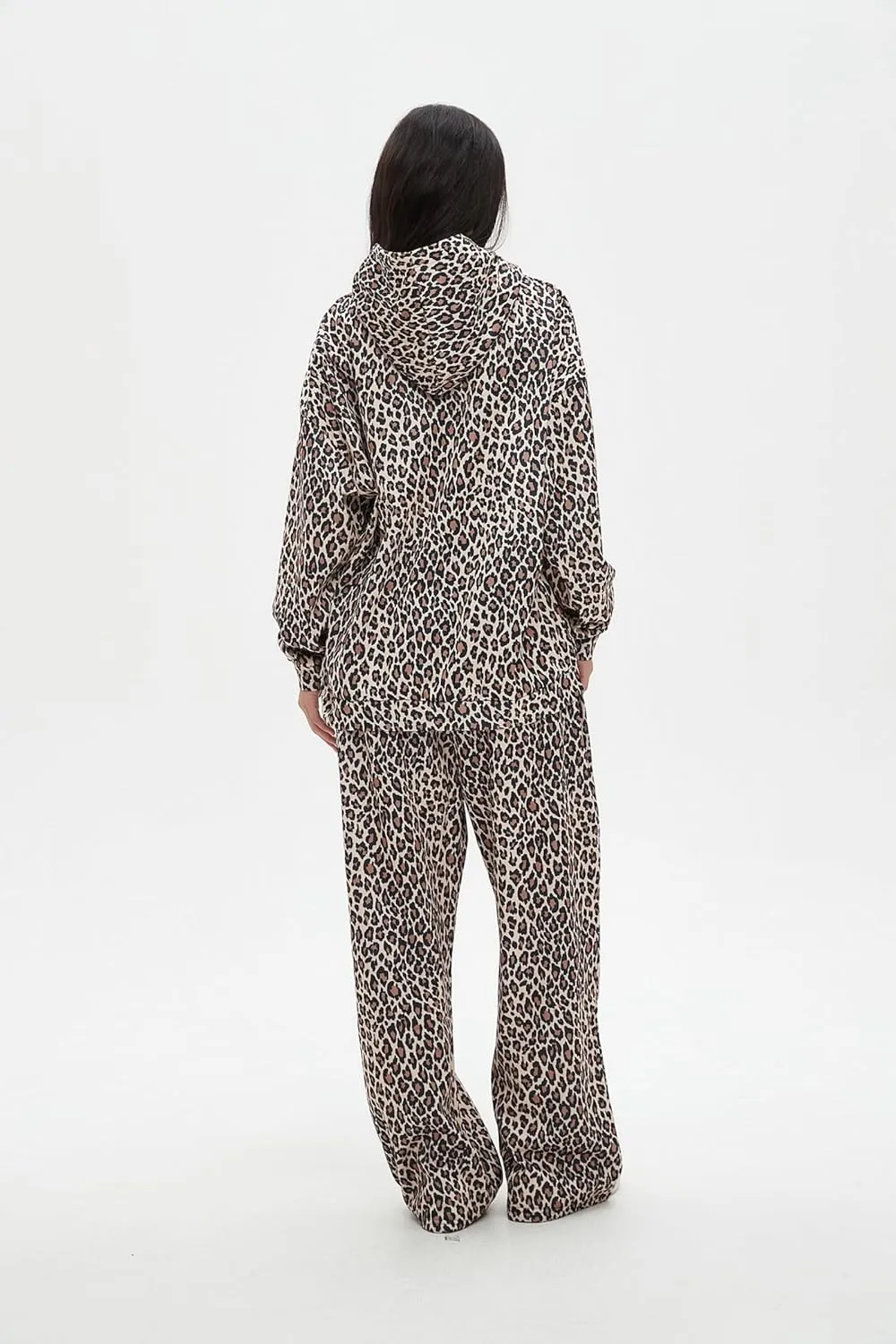 Oversized Leopard Print Hoodie Cheetah Print Streetwear 2000s Pullover Sweatshirt Hooded Y2k Graphic Hoodies