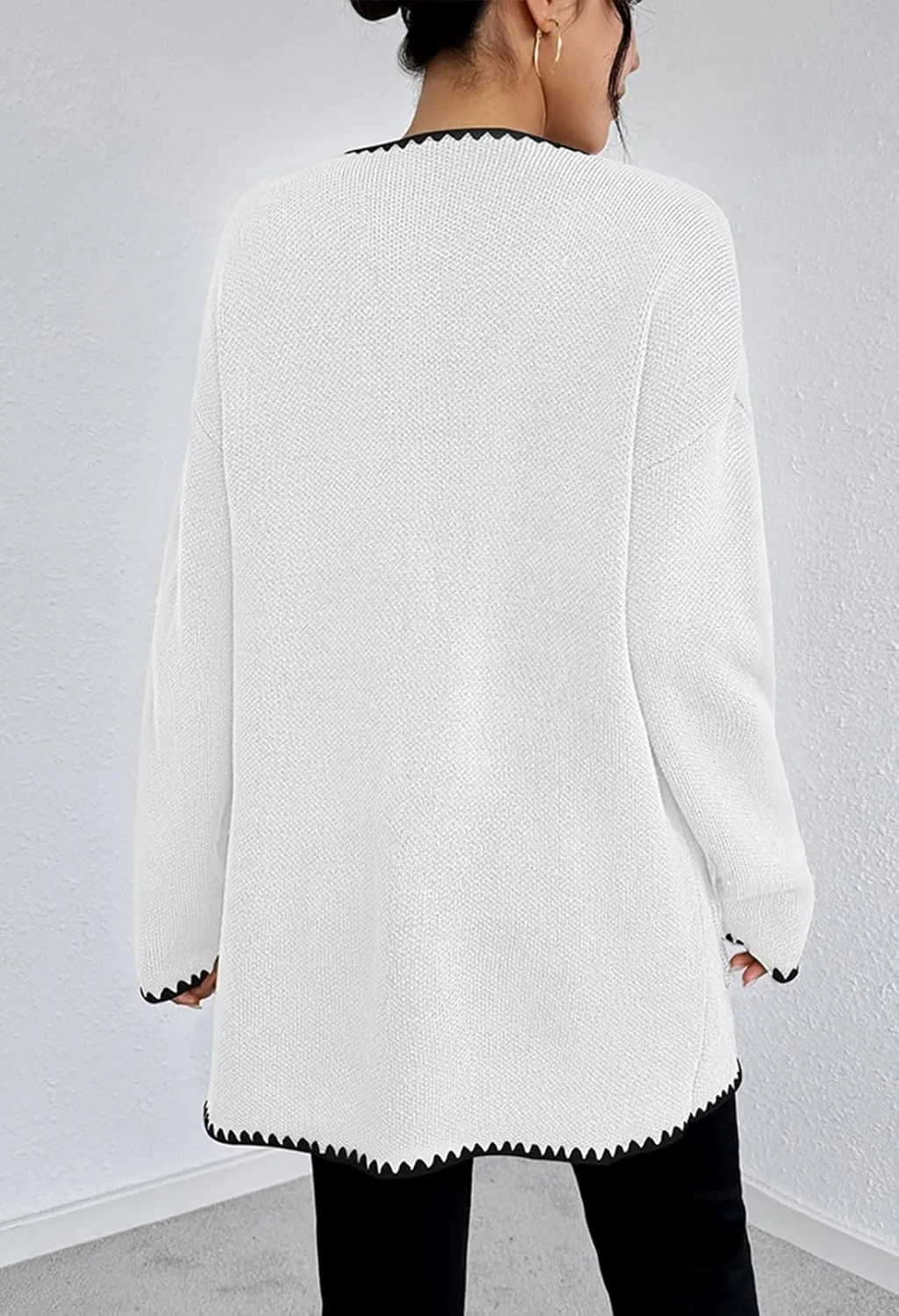 Pink Queen Oversized Long Cardigan for Women Trendy Fall Casual Open Front Long Sleeve Chunky Sweater Coat Outerwear