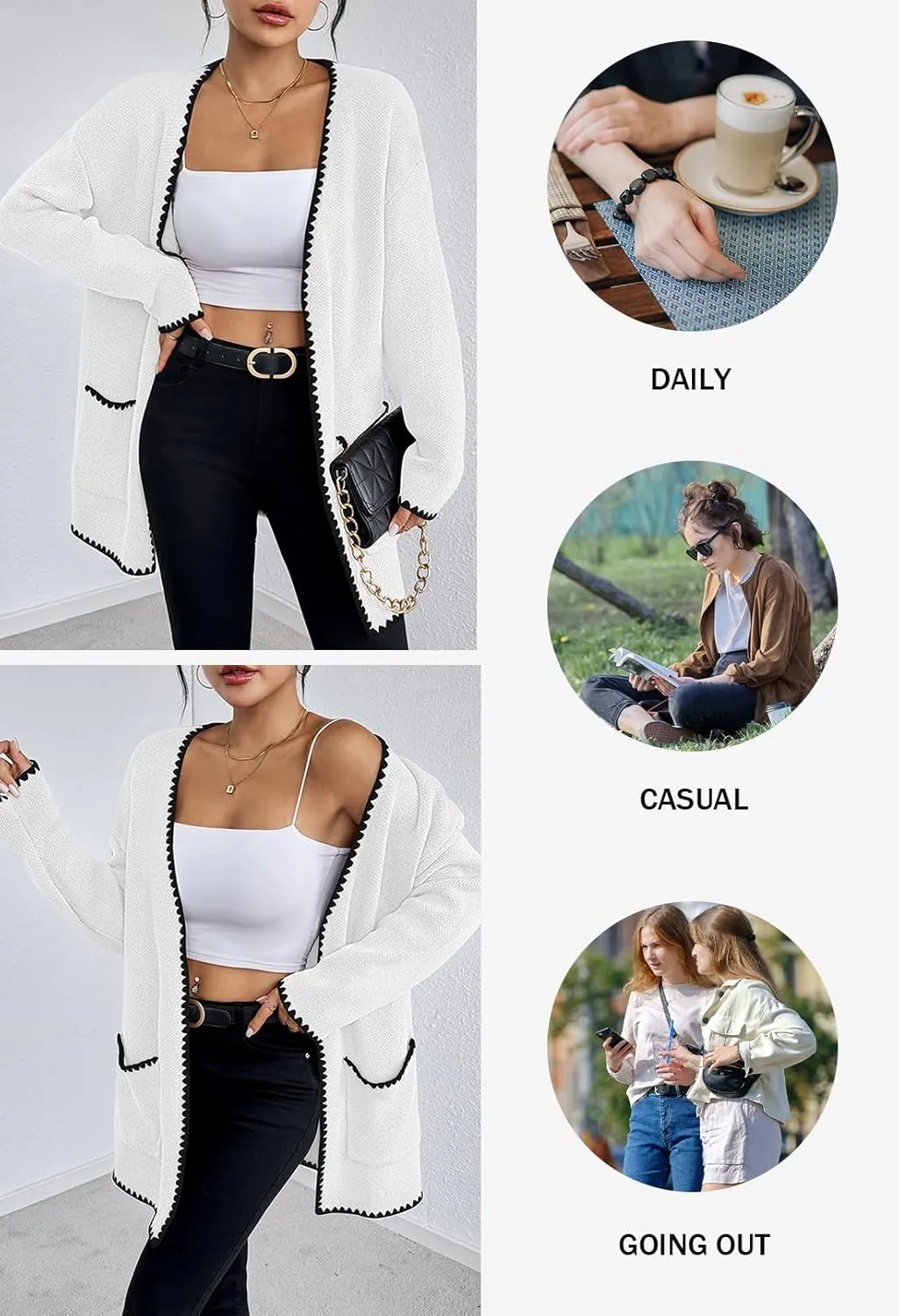 Pink Queen Oversized Long Cardigan for Women Trendy Fall Casual Open Front Long Sleeve Chunky Sweater Coat Outerwear