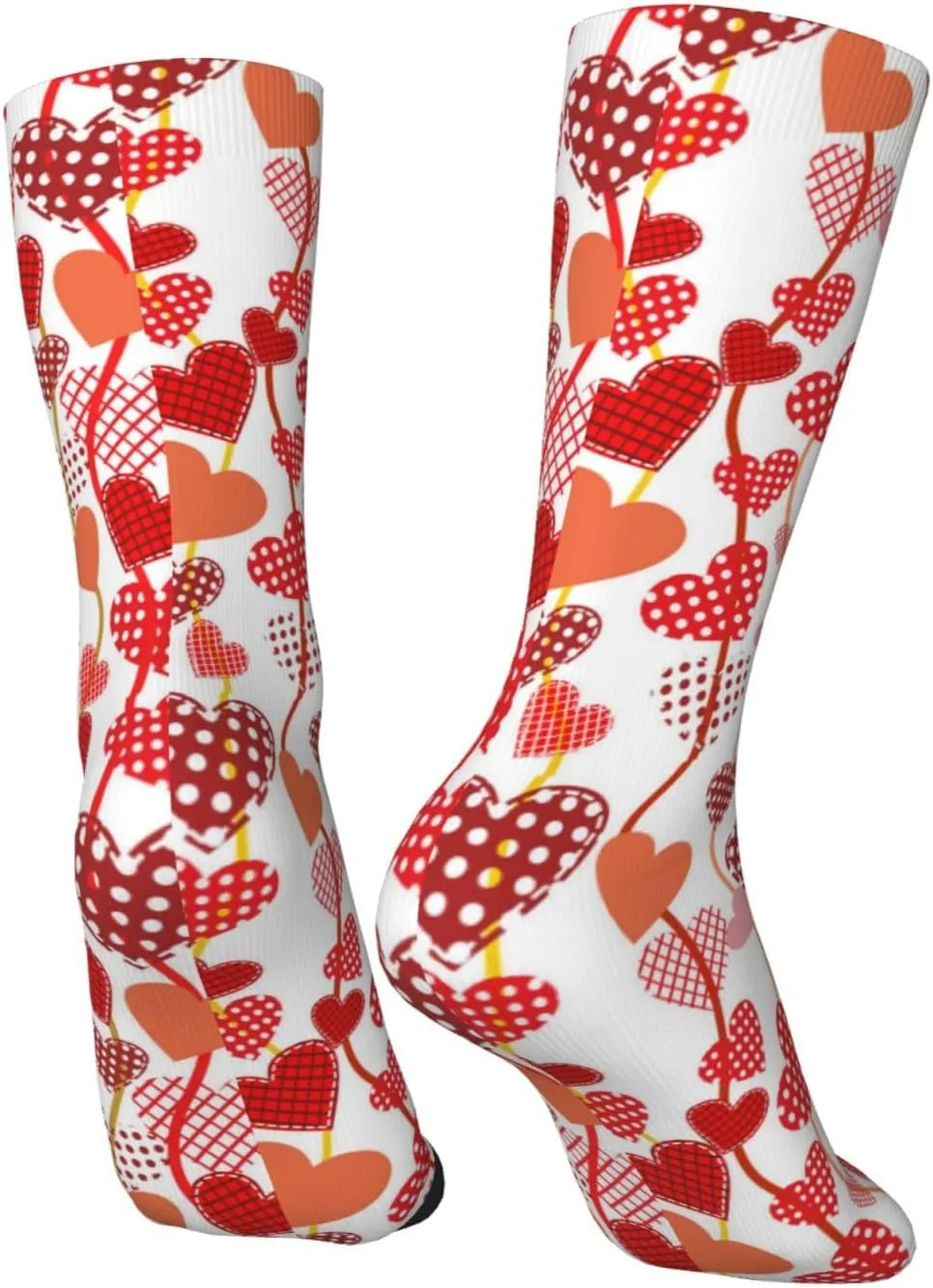 Pink Valentine's Day Socks Women Men's Fun Dress Socks Hearts Pattern Novelty Crew Socks