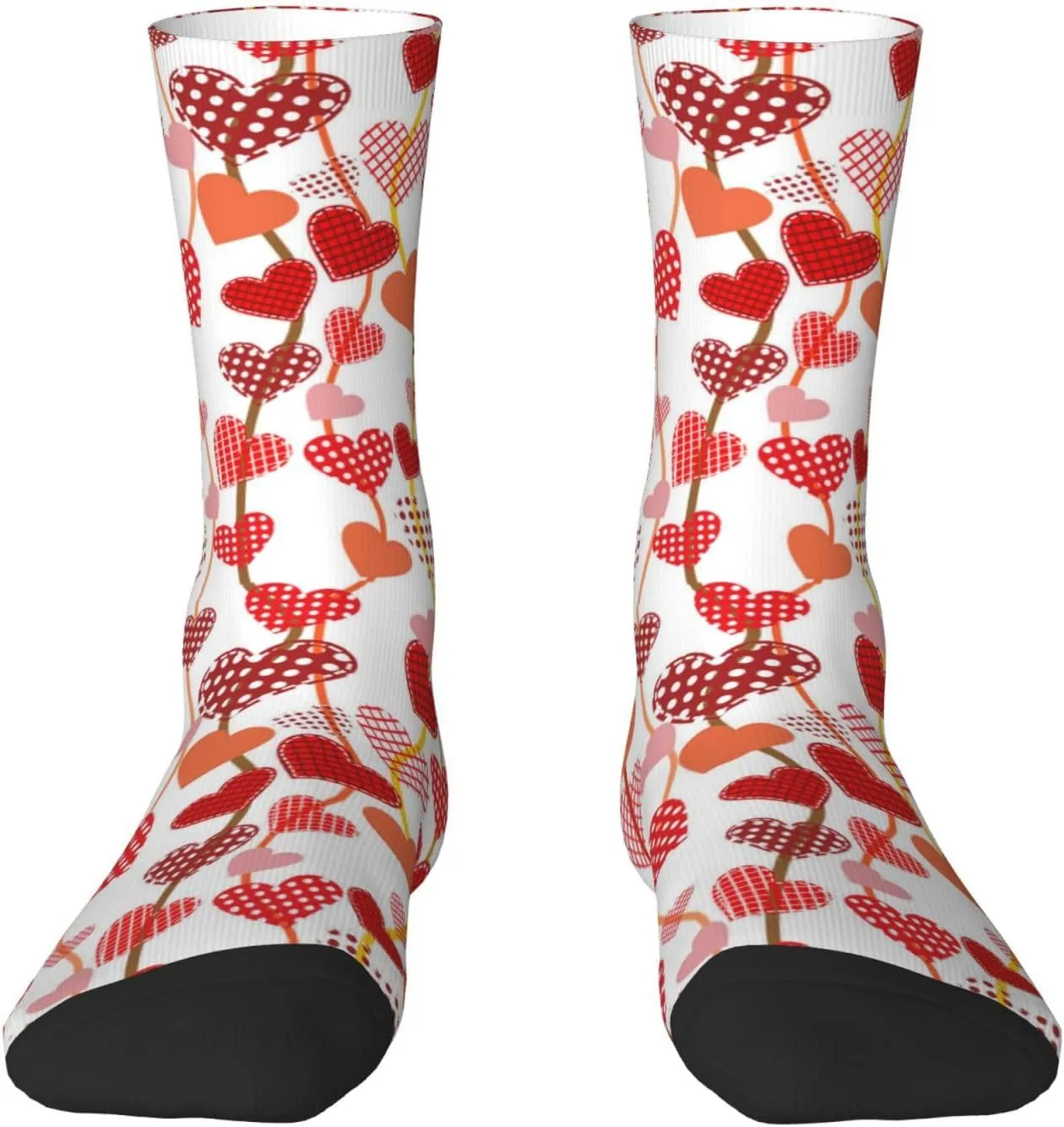 Pink Valentine's Day Socks Women Men's Fun Dress Socks Hearts Pattern Novelty Crew Socks