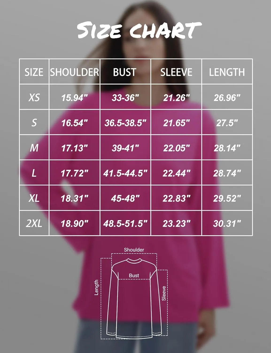 PUMIEY Women's Oversized Long Sleeve T Shirts Crew Neck Loose Fit Tops Casual Basic Tee Mirror Collection