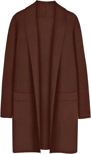 RITERA Plus Size Cardigan Sweaters for Women Long Sleeve Open Front Lapel Collar Jacket Pocket Winter Coatigan XL-5XL