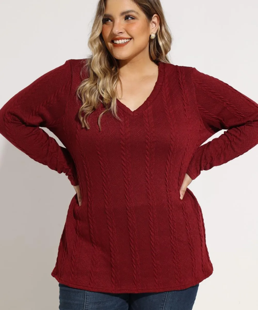 RITERA Plus Size Sweaters for Women Long Sleeve V Neck Cable Sweatershirts Fall Pullover Knitted Tops Oversize XL-5XL 14W-28W