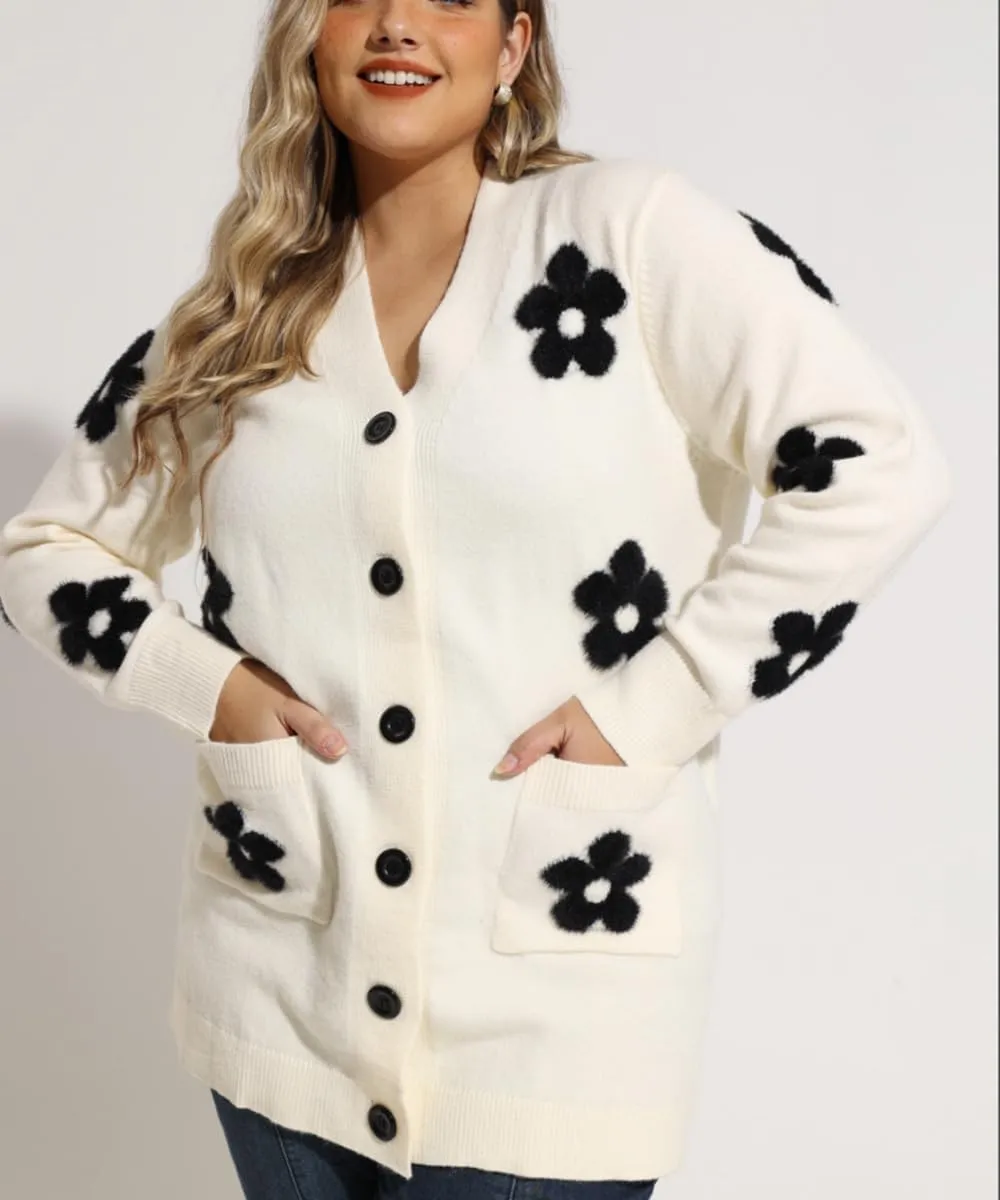 RITERA Womens Plus Size Cardigans Sweatershirts Coat Open Front Button Up Long Sleeeve Oversize Winter Outfit XL-5XL