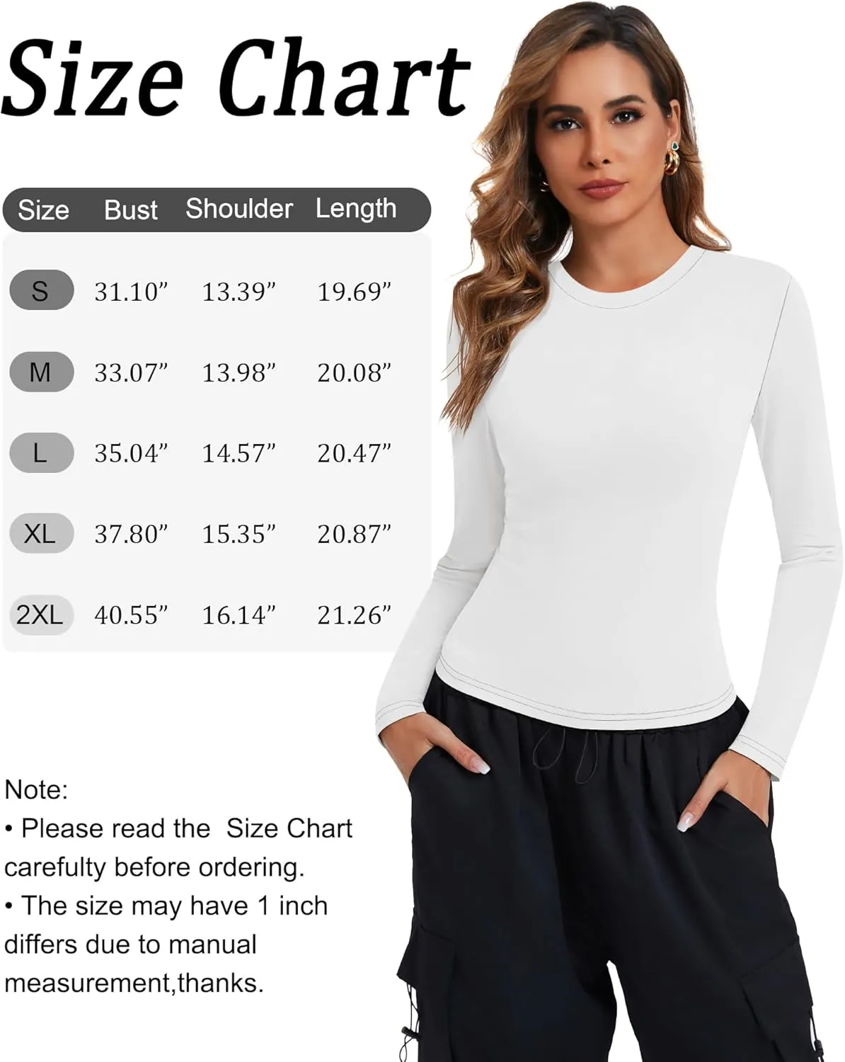 Riyiper 3 Pack Women's Long Sleeve Crop Tops Y2k Slim Fit Square Crew V Neck Shirts Casual Basics Layering