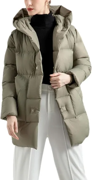SaoBiiu Women Down Coat Thick Warm Puffer Jacket Female Down Parkas Overcoat Outerwear With Belt