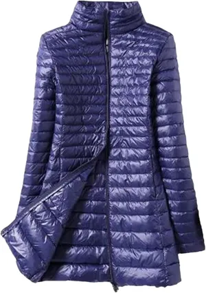 SaoBiiu Women Down Jackets Ultra Light Winter Coat Long Puffer Jacket Slim Parkas