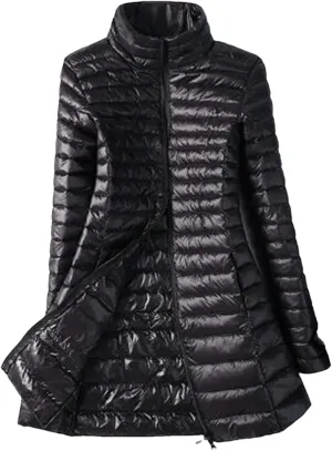 SaoBiiu Women Down Jackets Ultra Light Winter Coat Long Puffer Jacket Slim Parkas