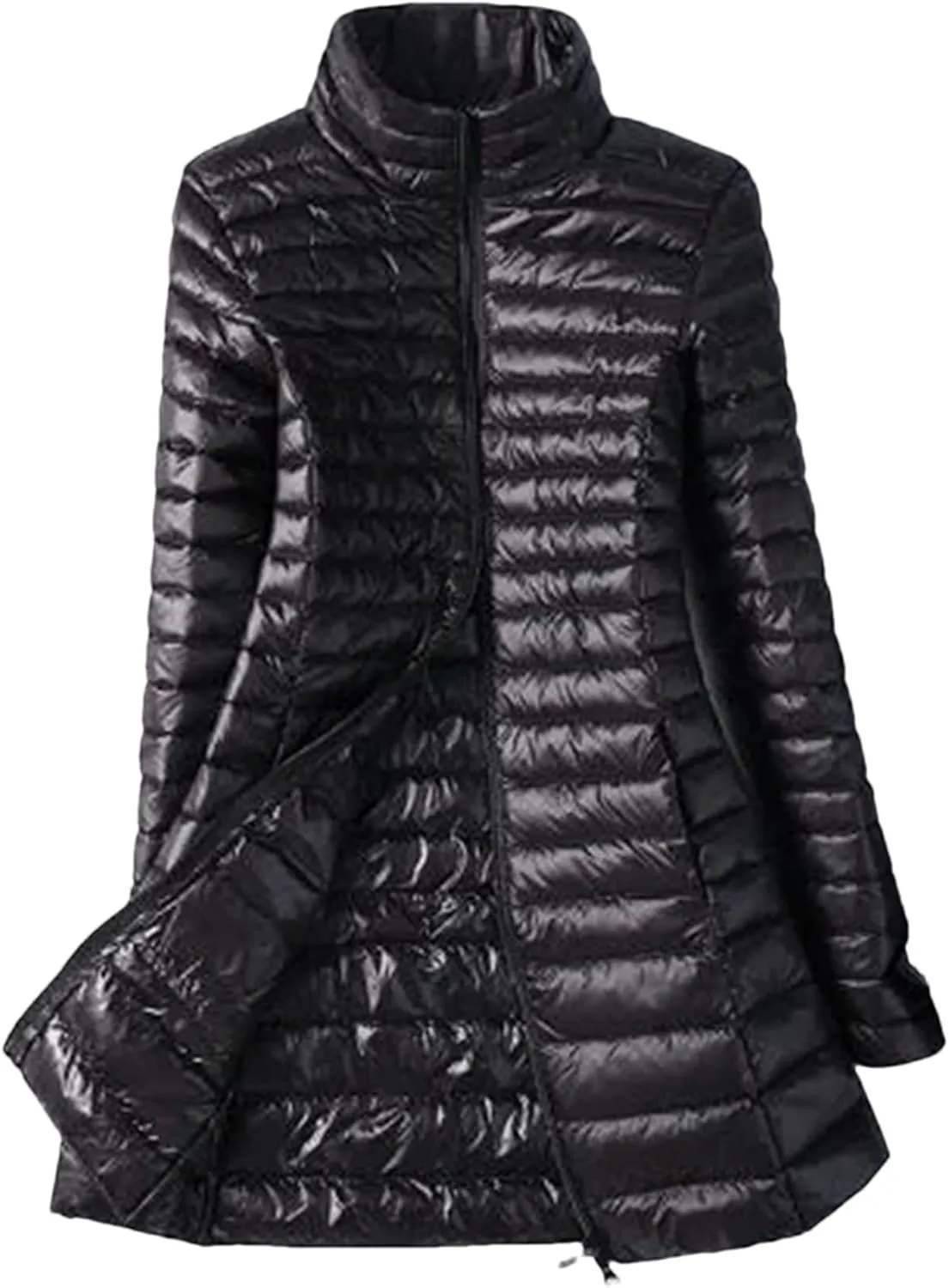 SaoBiiu Women Down Jackets Ultra Light Winter Coat Long Puffer Jacket Slim Parkas