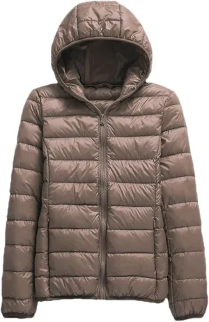 SaoBiiu Women Hooded Puffer Jackets 90% White Duck Down Female Coats Ultralight Packable Casual Parkas