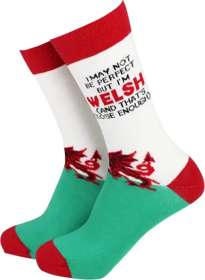 Smiling Faces MAKING SMILES SINCE 2001 Sock Therpay Womens Novelty Socks Funky Pattern Colorful Fun Dress Socks Smart Design Comfortable Breathable Socks - Welsh