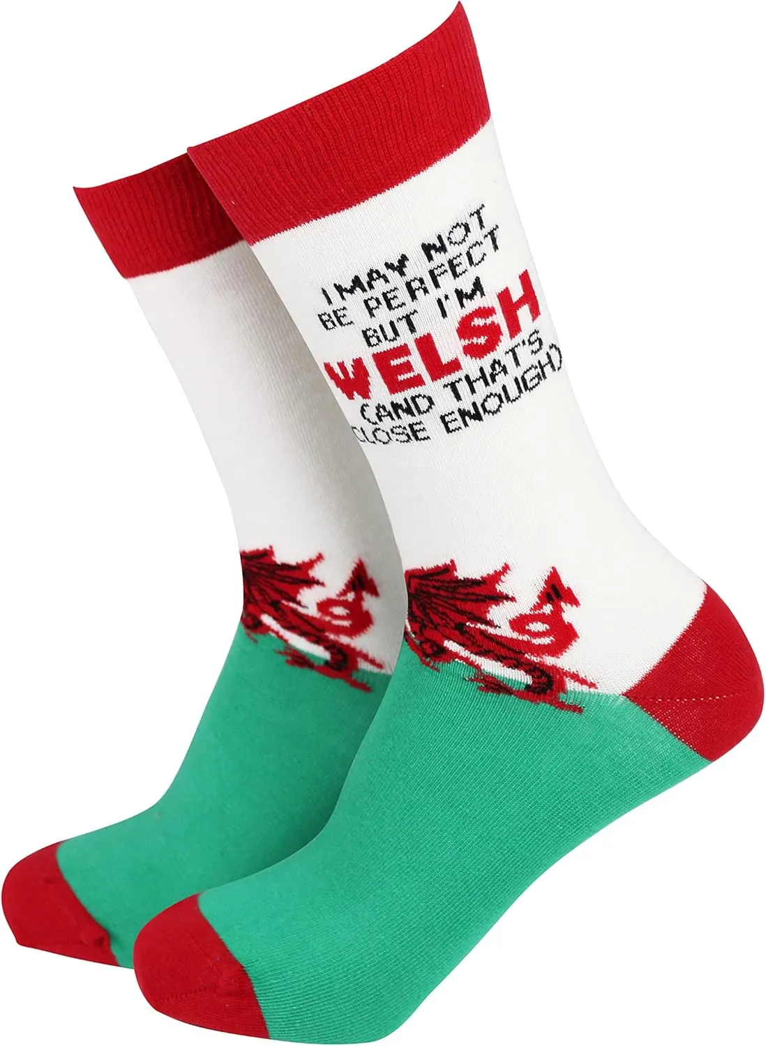 Smiling Faces MAKING SMILES SINCE 2001 Sock Therpay Womens Novelty Socks Funky Pattern Colorful Fun Dress Socks Smart Design Comfortable Breathable Socks - Welsh