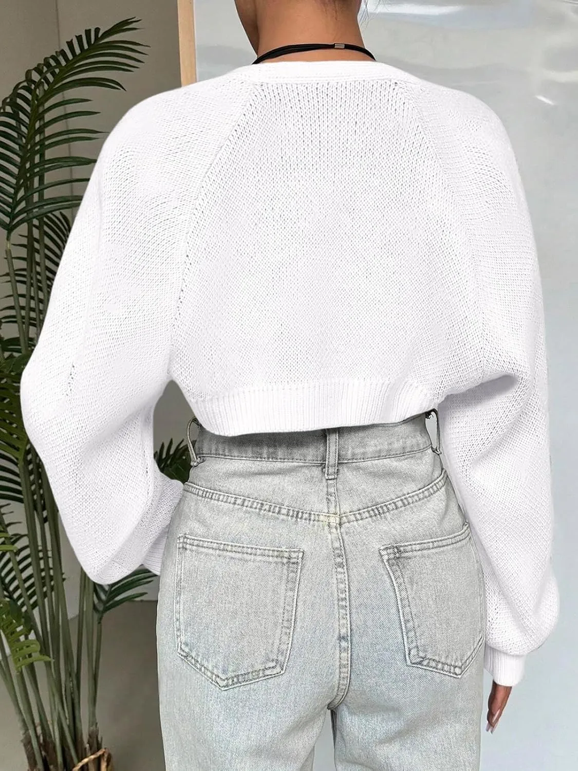 SPR&JOY Women’s Bolero Shrug Sweaters, Knitted Open Front Long Sleeve Cropped Tops, Solid Cute Sexy Casual Fashion Cardigans