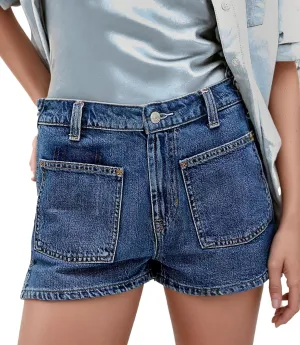Stretchy Jean Shorts Womens Summer Casual Mid Rise Skinny Hot Denim Short with Pockets