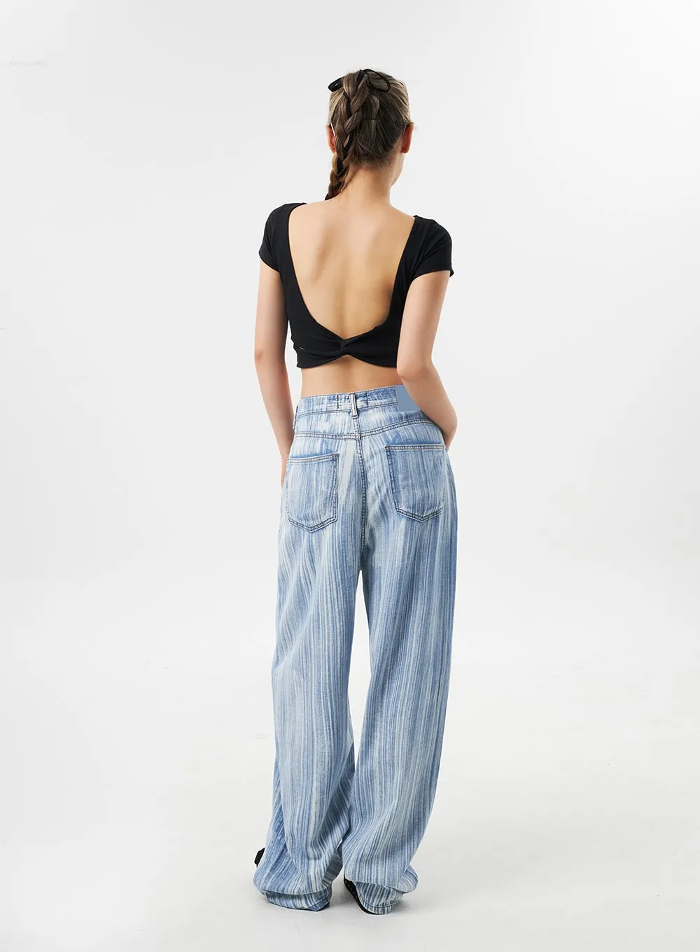 Stripe Baggy Jeans CU302