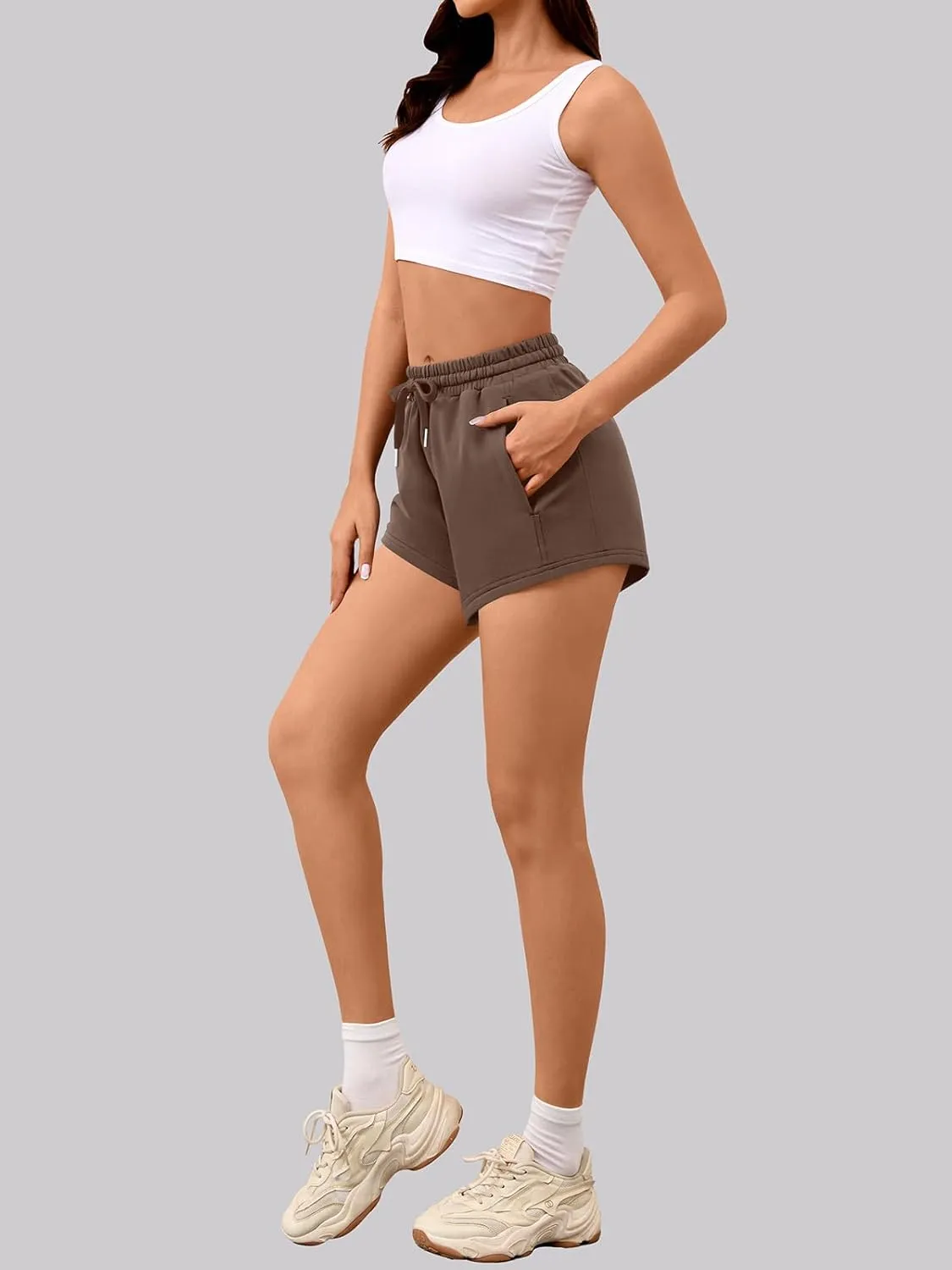 Sweat Shorts Women Comfy Trendy Casual Summer Drawstring Cotton Lounge Shorts Womens Athletic Outfits Clothes
