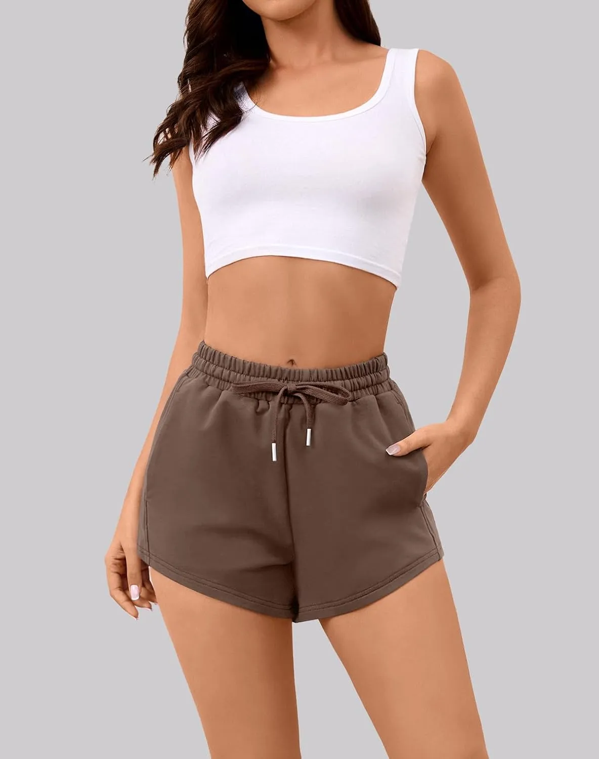 Sweat Shorts Women Comfy Trendy Casual Summer Drawstring Cotton Lounge Shorts Womens Athletic Outfits Clothes